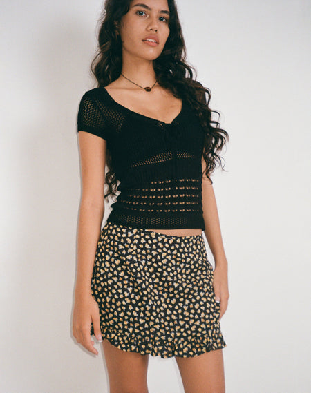 Lowisa Tiered Mini Skirt in Dark Wild Flower