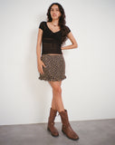 Image of Ribay Mini Skirt in Ditsy Floral Bronze