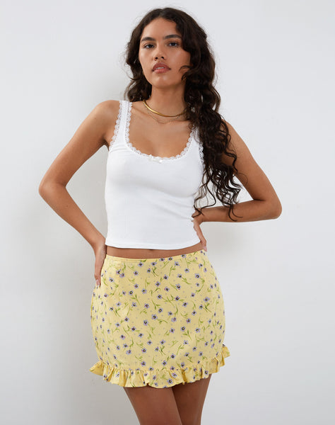 Image of Ribay Mini Skirt in Wild Flower Lemon Drop