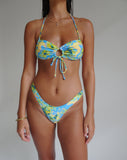 Image of Farida Bikini Bottom in Blue Watercolour Floral