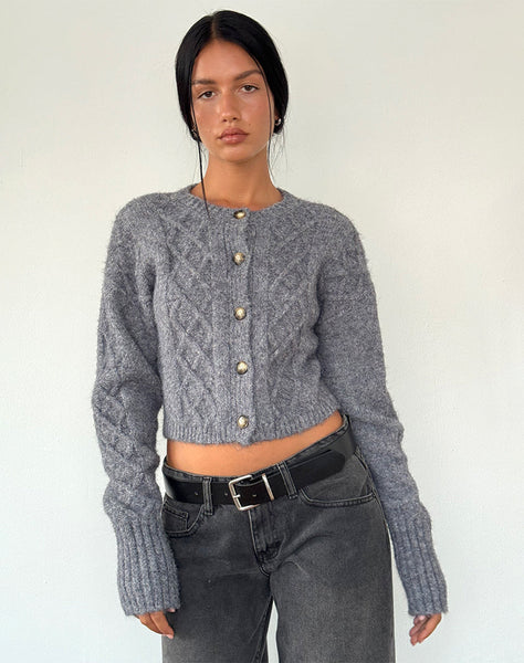 Image of Rigel Cardigan in Cable Knit Grey