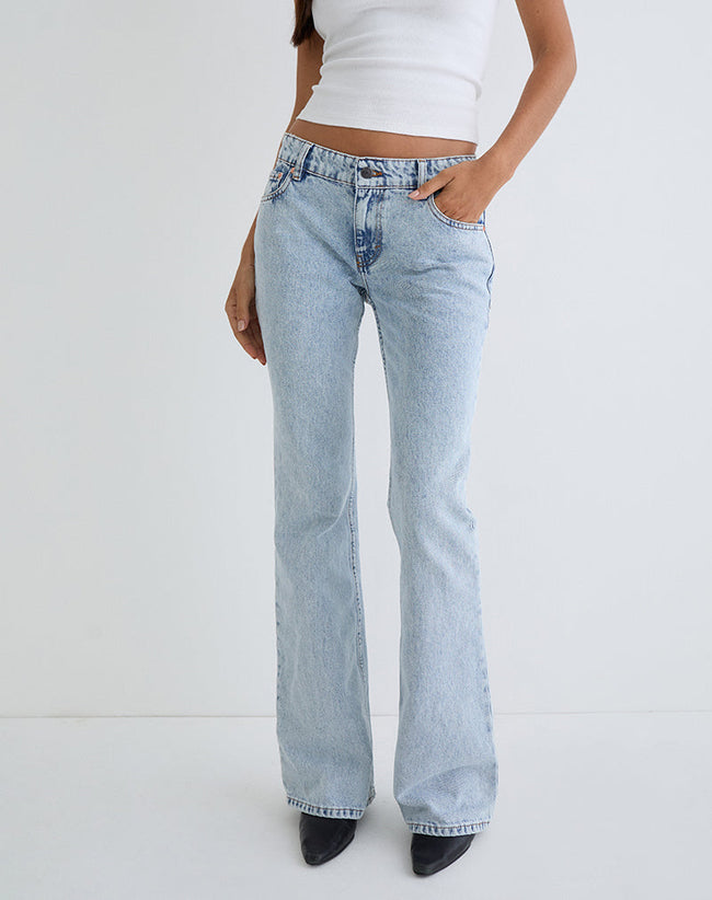 Image of Rigid Low Rise Flare Jeans in 80s Light Wash