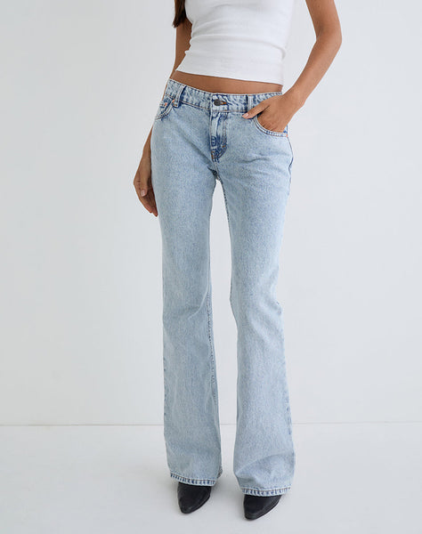 Image of Rigid Low Rise Flare Jeans in 80s Light Wash