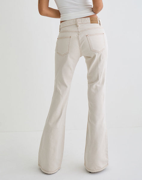 Image of Rigid Low Rise Flare Jeans in Off White