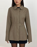 Image of Riku Coat in PU Mushroom