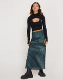 image of Rindu Midi Skirt in Cityscape Green