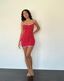 Image of Riniki Bodycon Mini Dress in Heart Red