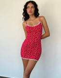 Image of Riniki Bodycon Mini Dress in Heart Red