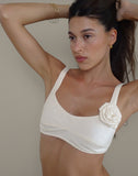 Image of Rinta Rosette Bralette in Linen Ivory