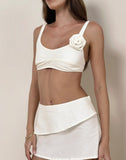 Image of Rinta Rosette Bralette in Linen Ivory