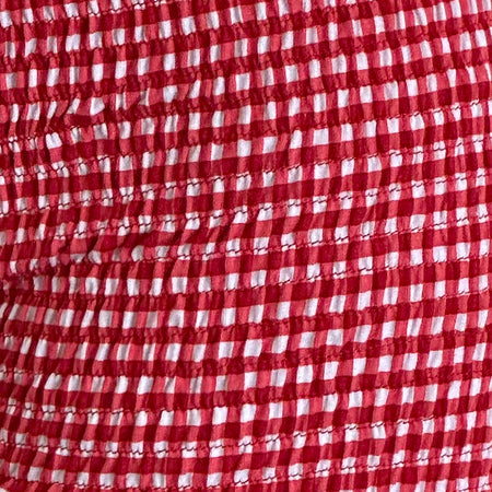 Ritala Shirred Micro Shorts in Red Gingham