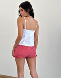 Image of Ritala Shirred Micro Shorts in Red Gingham