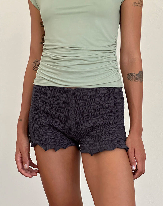 Image of Ritala Shirred Shorts in Beluga Grey