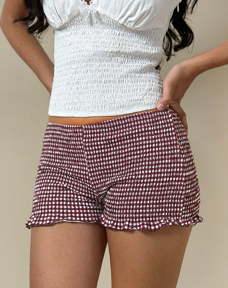 PICULANA SHORT MINI GINGHAM GREEN