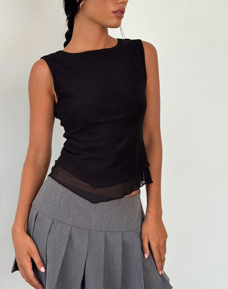 Sakha Boxy Top in Plain Black