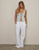 Image of Rodite Tie Front Top in Washed Out Pastel Floral