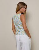 Image of Rodite Tie Front Top in Washed Out Pastel Floral