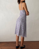 image of Rohaya Midi Dress in Purple Botanist Flock