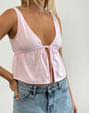 image of Rolia Tie Front Top in Light Pink