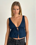 Image of Rolia Tie Front Top in Navy