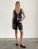 Image of Rolia Tie Front Top in Navy