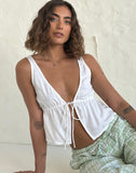 Image of Rolia Tie Front Top in Off White