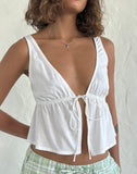 Image of Rolia Tie Front Top in Off White