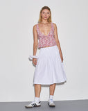 Image of Asada Pleated Waist Midi Skirt in Poplin White