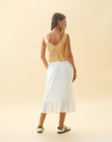 Image of Kokies Frill Hem Midi Skirt in White