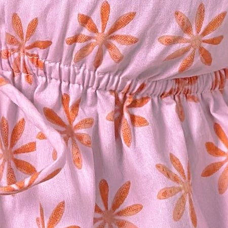 Rolia Tie Front Top in Tile Flower Pink