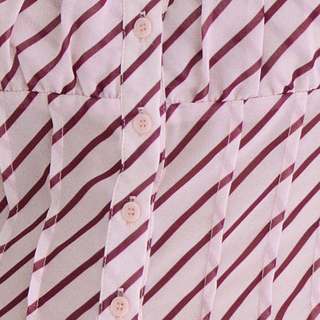 Rolina Blouse in Chiffon Stripe Pink and Burgundy