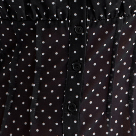 Rolina Blouse in Chiffon Mini Polka Black