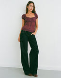 Image of Rolina Blouse in Chiffon Mini Polka Burgundy