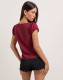 Image of Rolina Blouse in Chiffon Burgundy