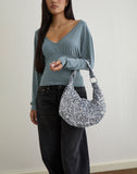 Image of Sequin Hobo Bag in Silver