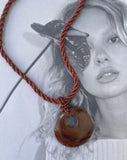 image of Ronji Necklace with Round Wooden Pendant