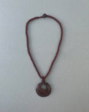 image of Ronji Necklace with Round Wooden Pendant