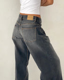 Image of Roomy Extra Wide Low Rise Jeans in Grey Used Bleach