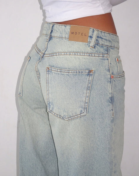 Image of Roomy Extra Wide Low Rise Jeans in Super Bleached Wash