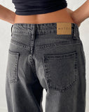 Image of Roomy Extra Wide Low Rise Jeans in Washed Black Grey