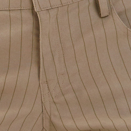 Roomy Low Rise Extra Wide Trousers in Pinstripe Stone