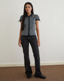 Image of Rosabe Blouse in Black and Grey Monostripe