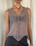 Image of Rosalinda Top in Chiffon Lilac Grey