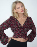 Image of Rosani Long Sleeve Top in Dark Rhoslyn Ditsy Print