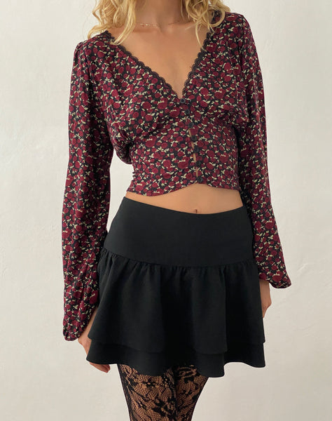 Image of Rosani Long Sleeve Top in Dark Rhoslyn Ditsy Print