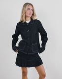 Image of Rosdi Bow Embellished Jacket in Dark Indigo