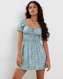 Image of Rosmilly Mini Dress in Flower Power Blue