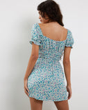 Image of Rosmilly Mini Dress in Flower Power Blue