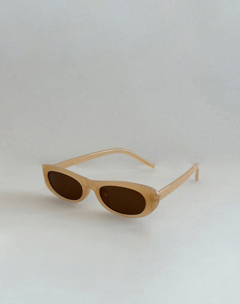 Image of Rotu Rectangle Sunglasses in Opaque Tan