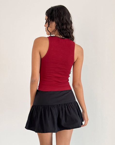 image of Roxe Ribbed Vest Top in Adrenaline Red